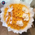 Yellow Rose Flower Luxury Bouquet featuring elegant yellow roses in Milan