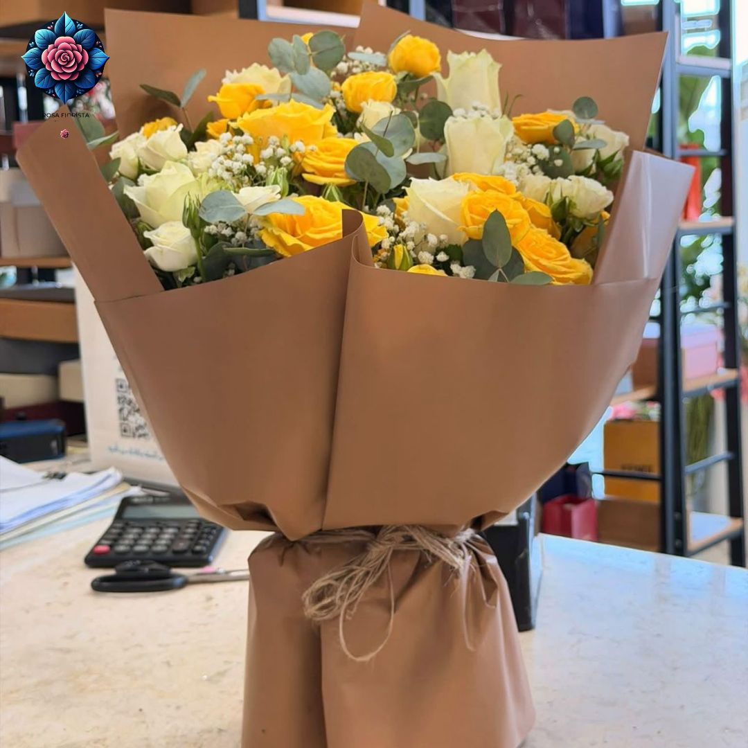 Yellow Vive Mix Flower Bouquet fresh yellow mixed flowers in Milan